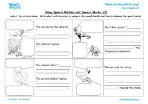 Worksheets for kids - using-speech-bubbles-speech-marks-2